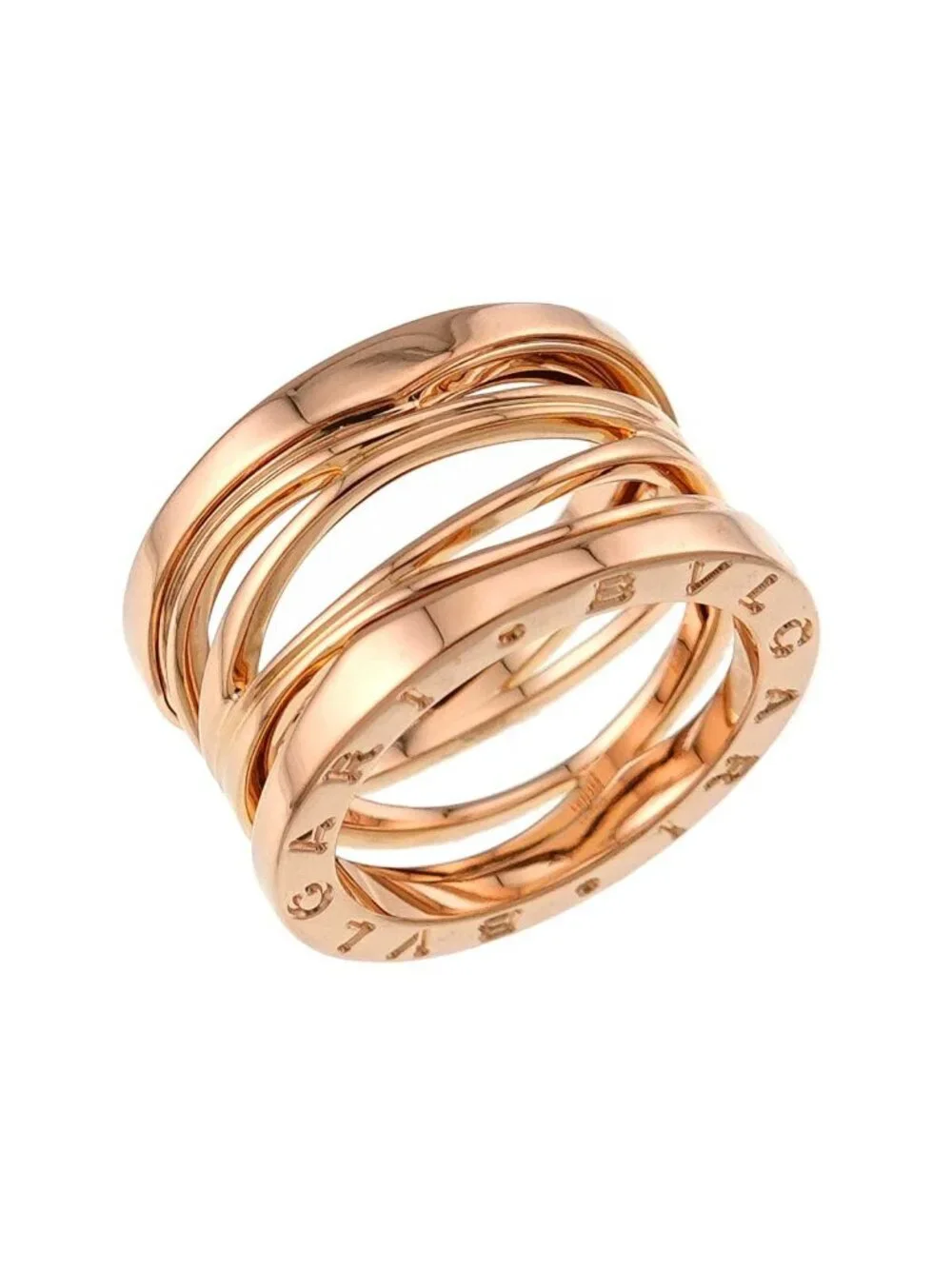 Bvlgari Legend 52 Ring 18k PG Pink Gold